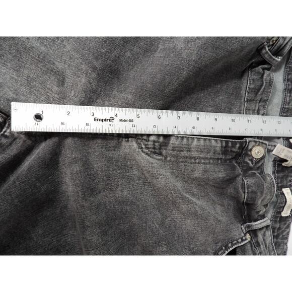 Logo Lori Goldstein 24W Cropped Jeans Mid Rise Straight Acid Wash Black Raw Hem - Picture 13 of 14